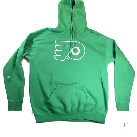 Philadelphia Flyers Fanatics St. Patrick's Day White Logo Pullover Hoodie Green - Picture 1 of 13